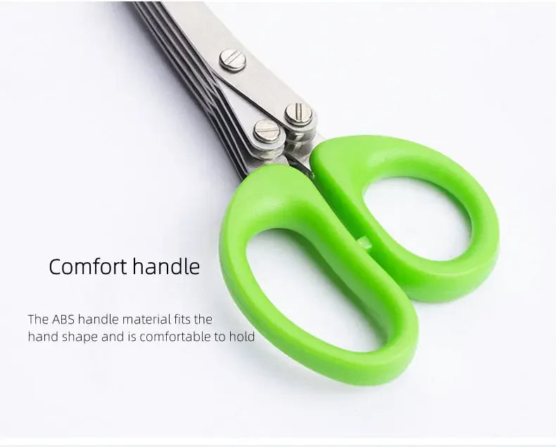 Multi-Layer Stainless Steel Herb Scissors – 3 or 5 Blade Kitchen Herb & Vegetable Cutter