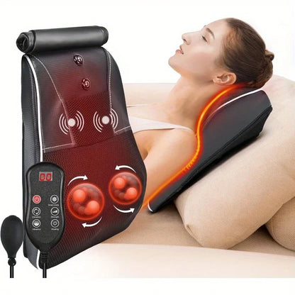 Shiatsu Massage Pillow – Heated Neck, Back & Body Massager with Airbag Traction