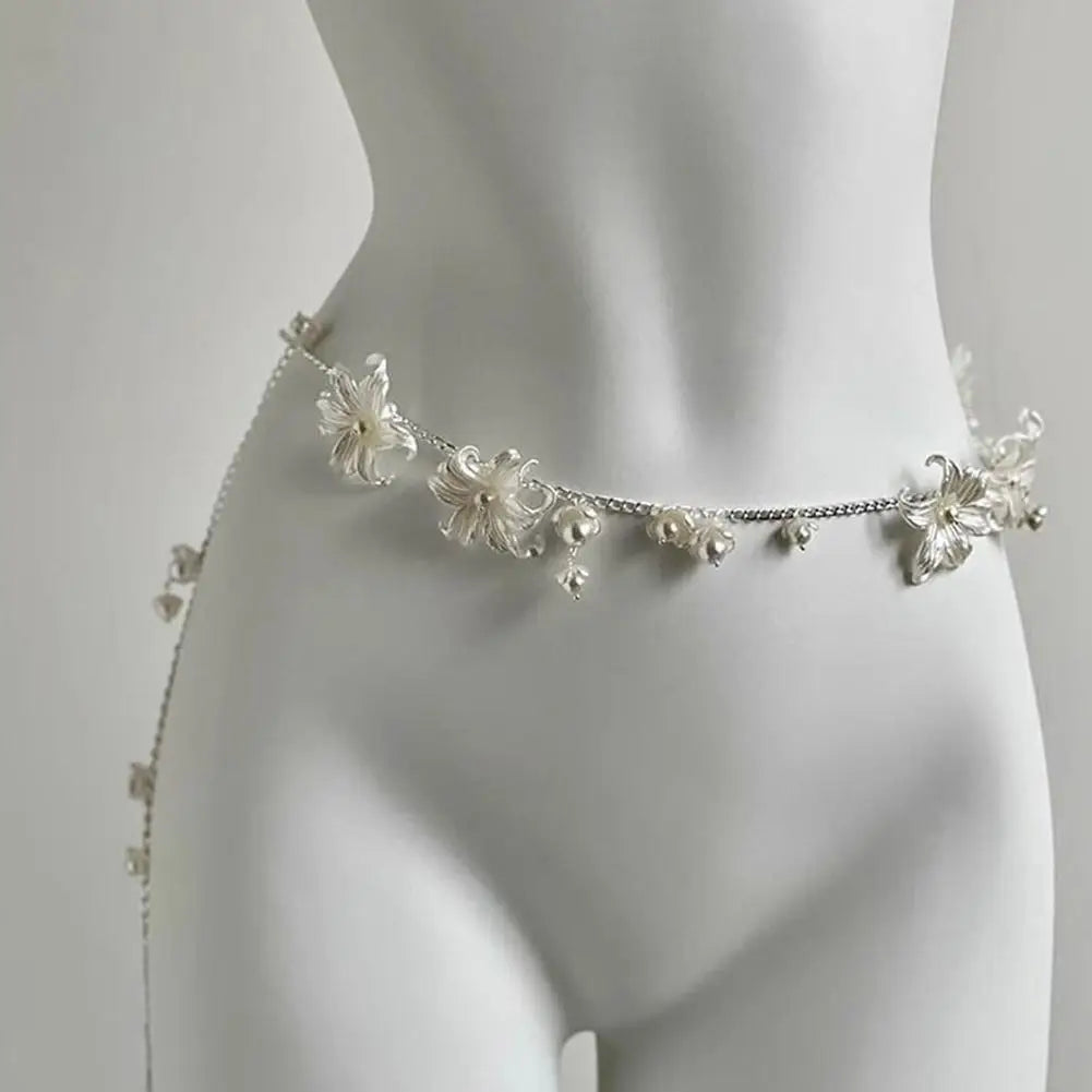 Y2K Layered Pearl Waist Chain