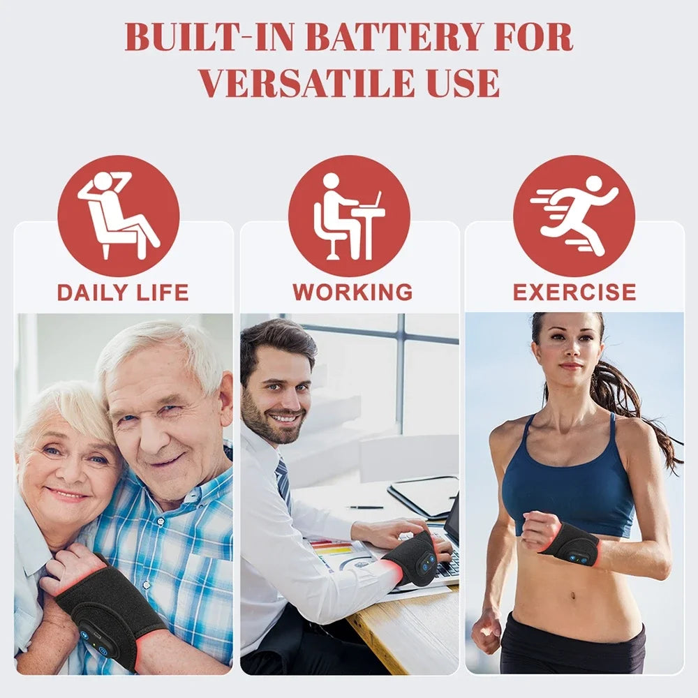 Rechargeable Red Light Therapy Wrist Strap – 660nm & 850nm LED Support Wrap