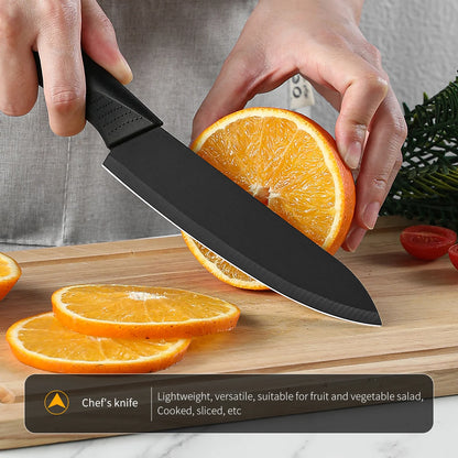 Stainless Steel Kitchen Knife Set (3/5pcs) – Sharp Black Blade Cooking Knives
