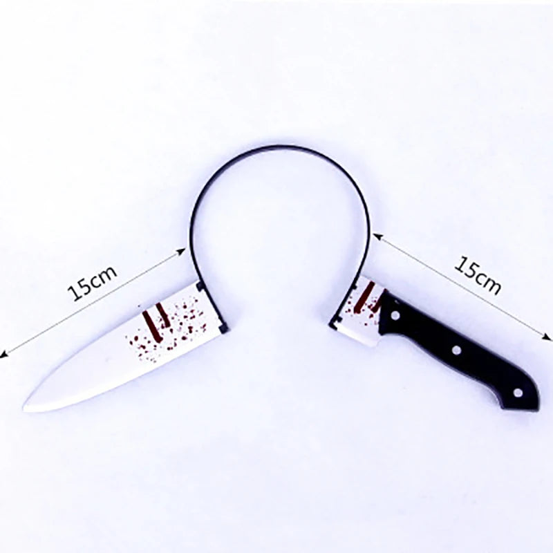 Halloween Fake Knife Headband – 3D Horror Costume Hair Accessory