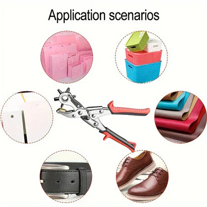 Multifunctional Leather Hole Punch – Carbon Steel Belt & Craft Punching Tool