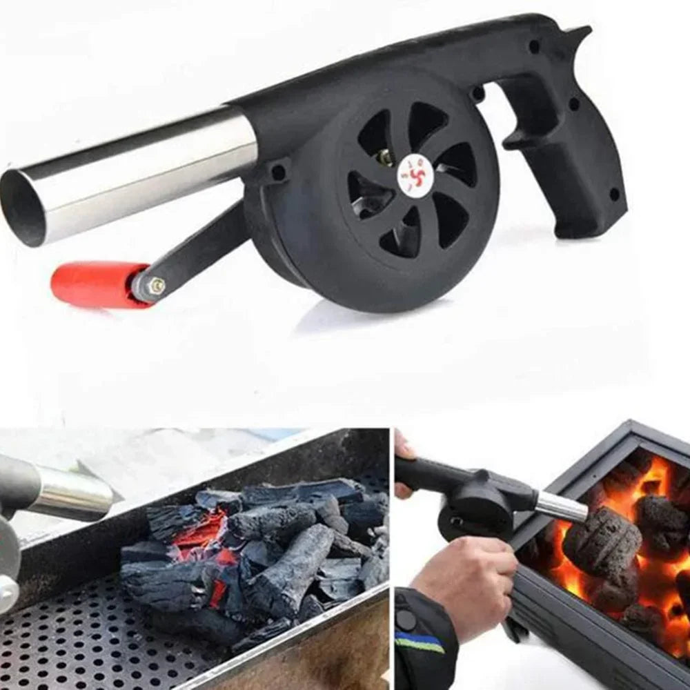 Portable Handheld BBQ Air Blower – Manual Charcoal Fire Starter Tool