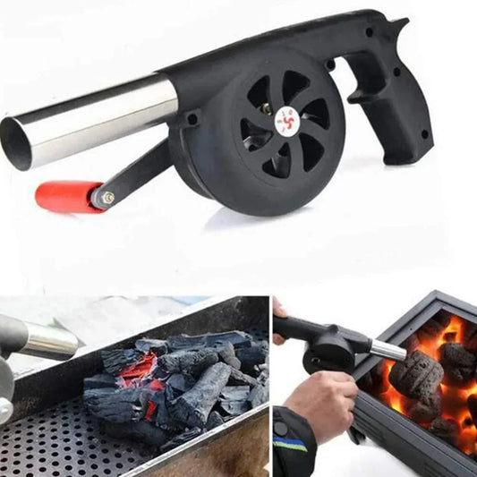 Portable Handheld BBQ Air Blower – Manual Charcoal Fire Starter Tool
