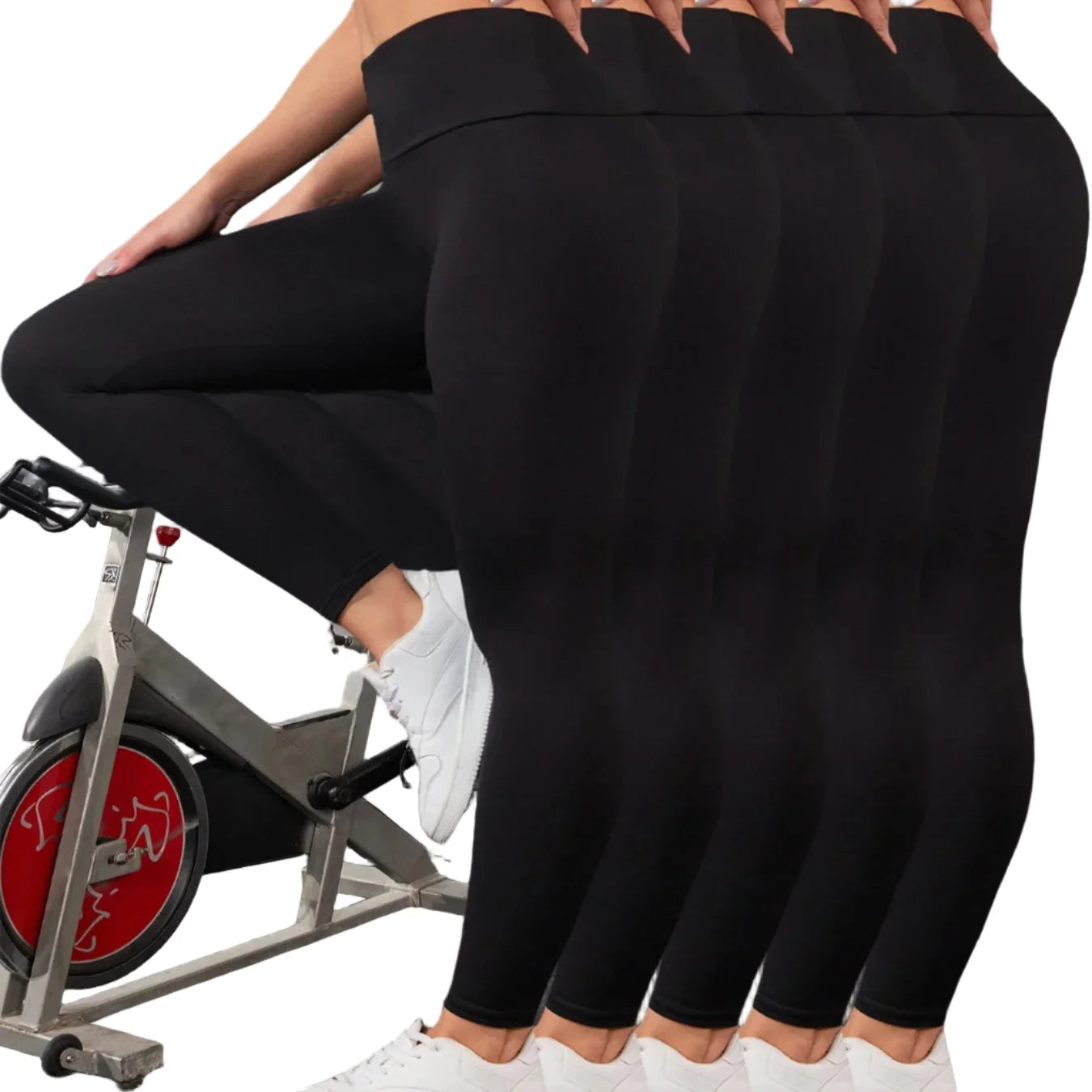 5-Pack of Women's High-Waisted Workout Leggings (various sizes and colours available)