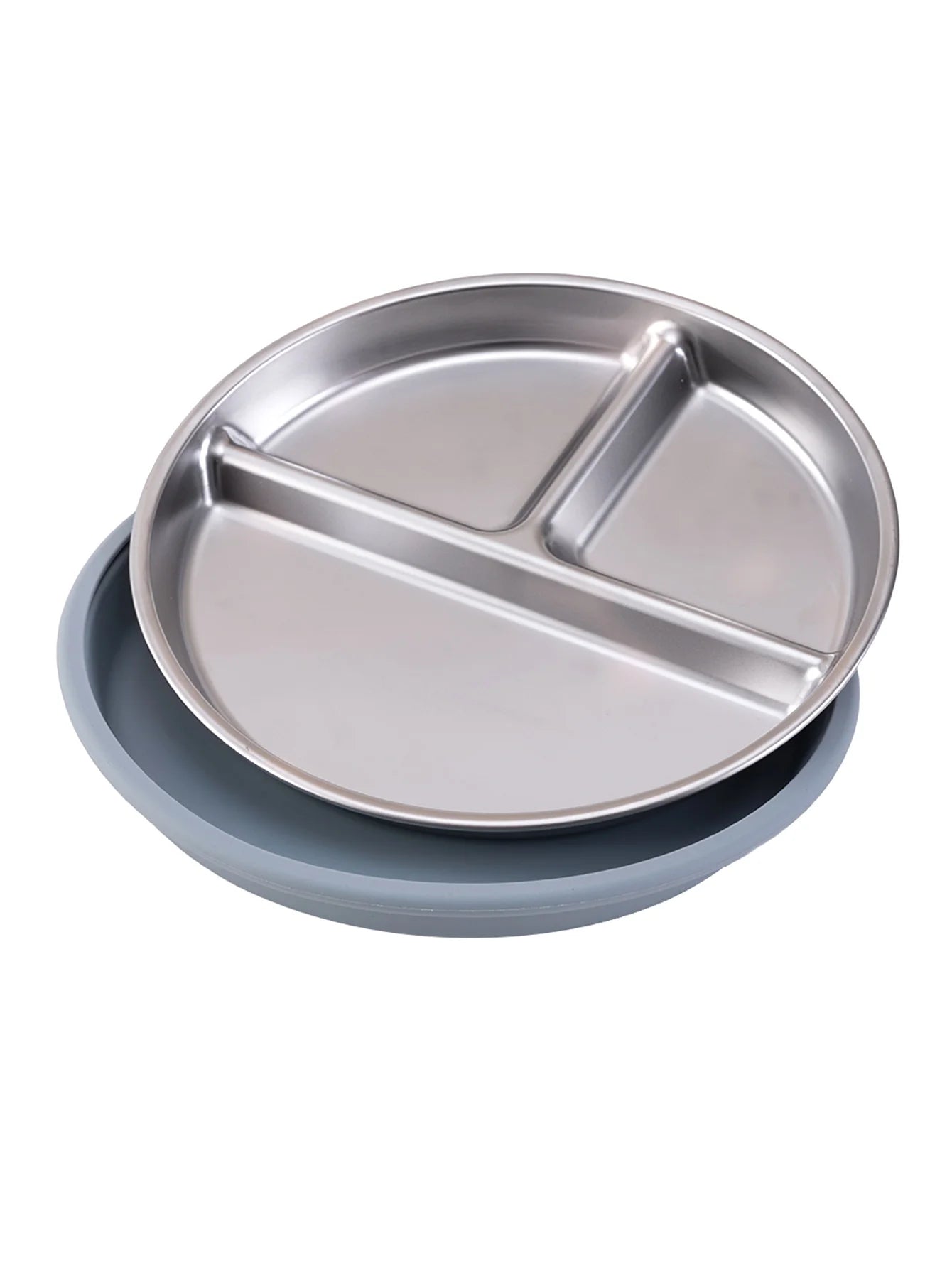 Stainless Steel Baby Suction Plate – Detachable Silicone Non-Slip Feeding Dish