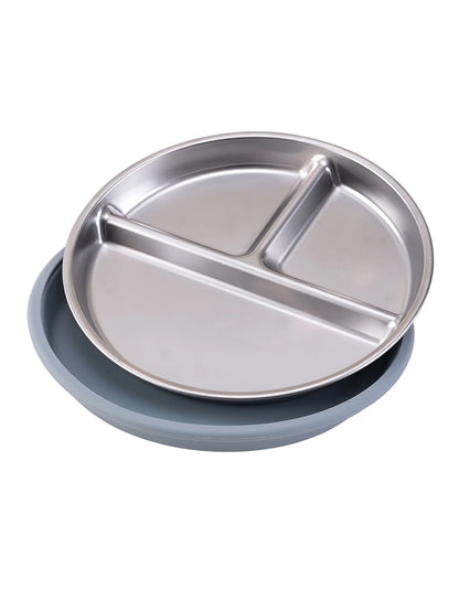 Stainless Steel Baby Suction Plate – Detachable Silicone Non-Slip Feeding Dish