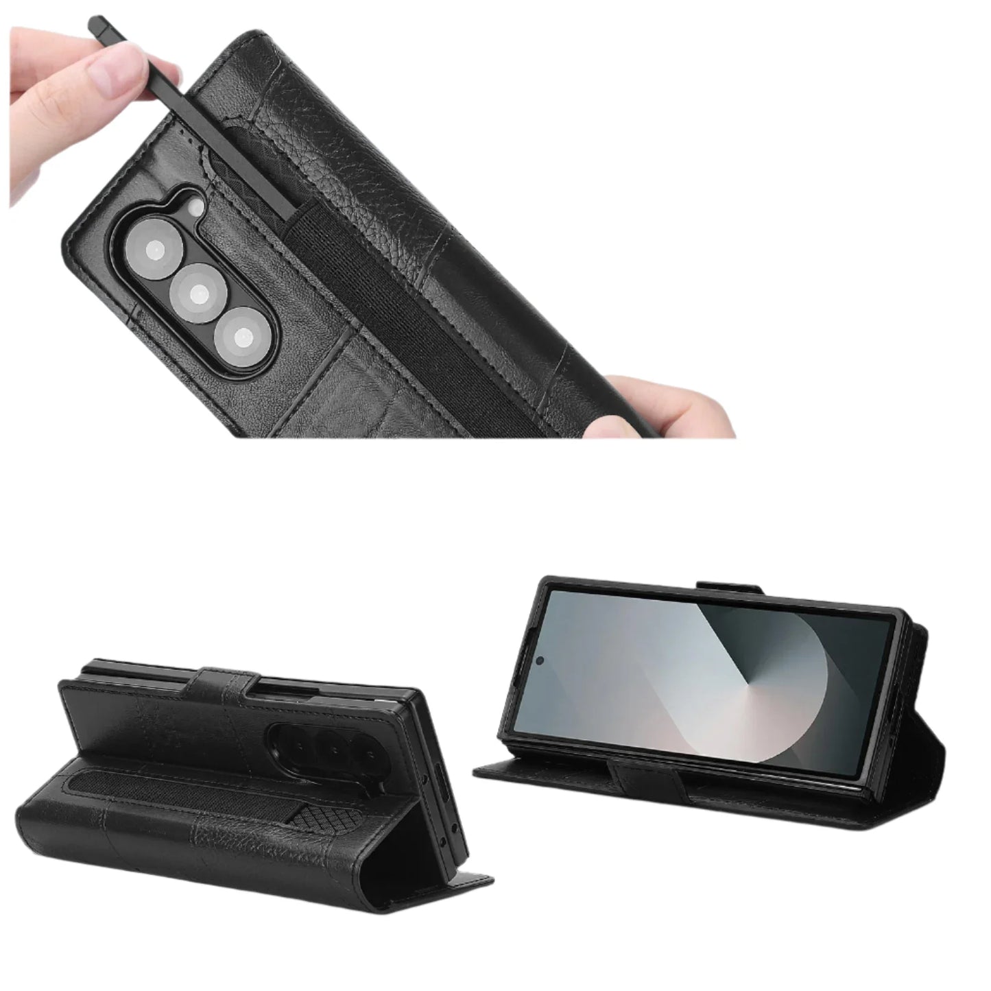 Flip Leather Phone Case for the Samsung Galaxy Z Fold7 (2 colours available)