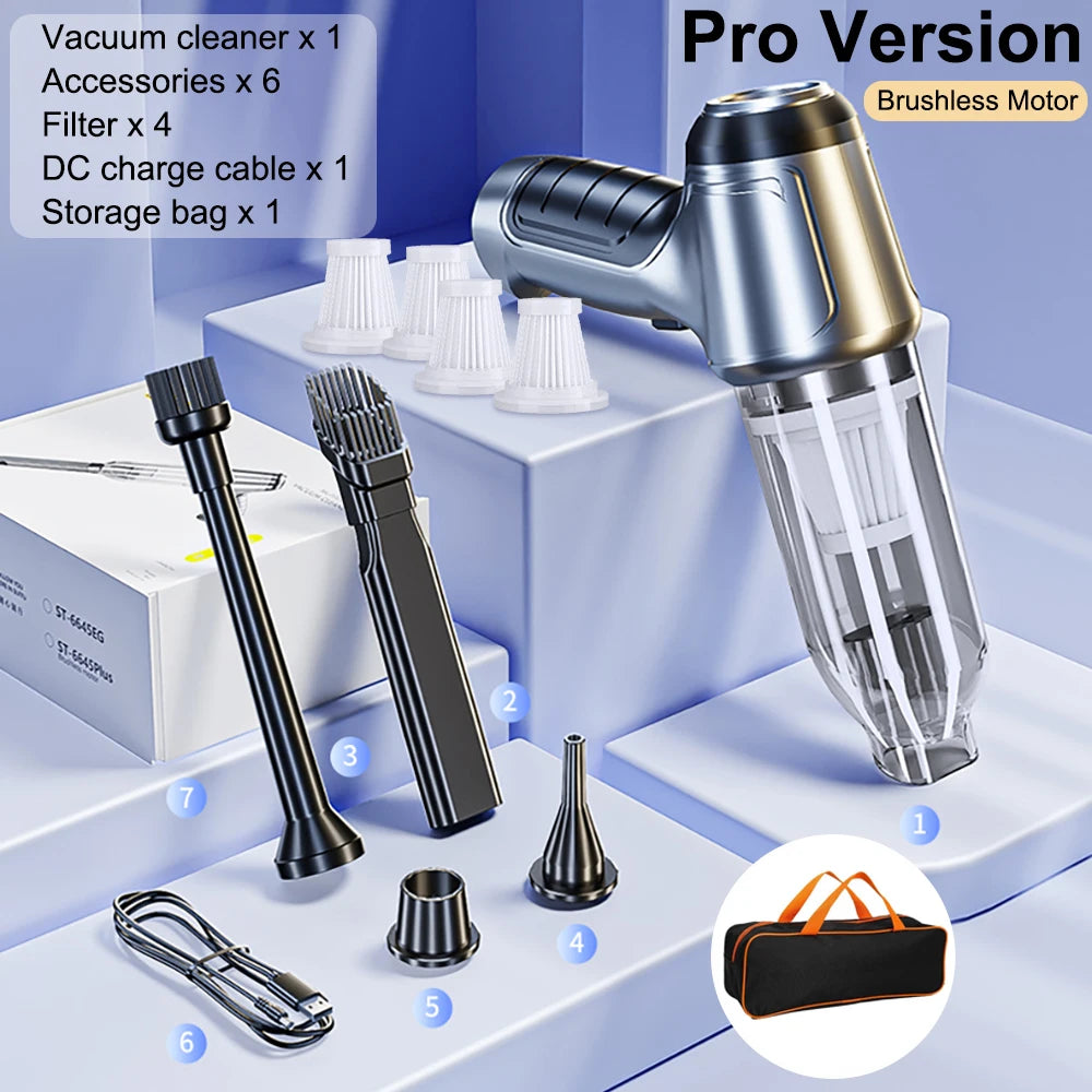 Portable Handheld Car Vacuum – Wireless High Suction Cleaner