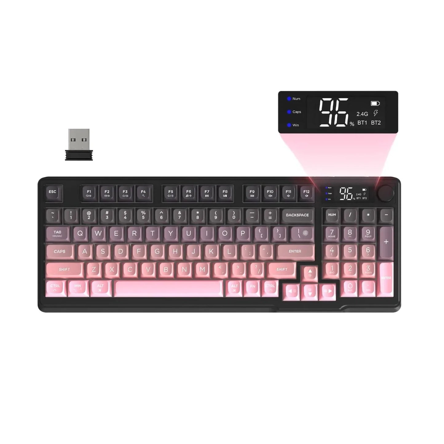 RGB Wireless Gaming Keyboard with Display & Multi-Device Connectivity