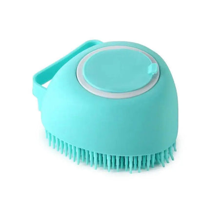 Soft Silicone Massage Brush for Dogs & Cats with Soap Dispenser