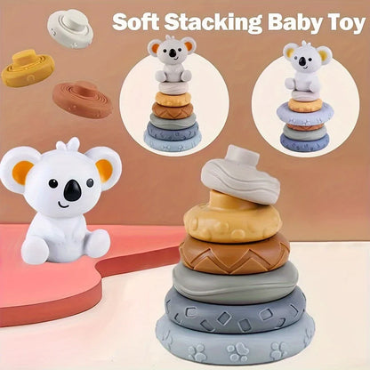 Soft Silicone Baby Building Blocks – Stack, Squeeze & Sensory Play Set