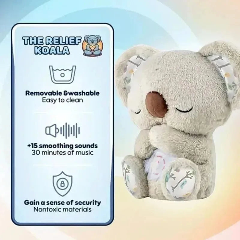 Breathing Koala Plush Sleep Aid – Soothing Night Light & Calming Sound Toy