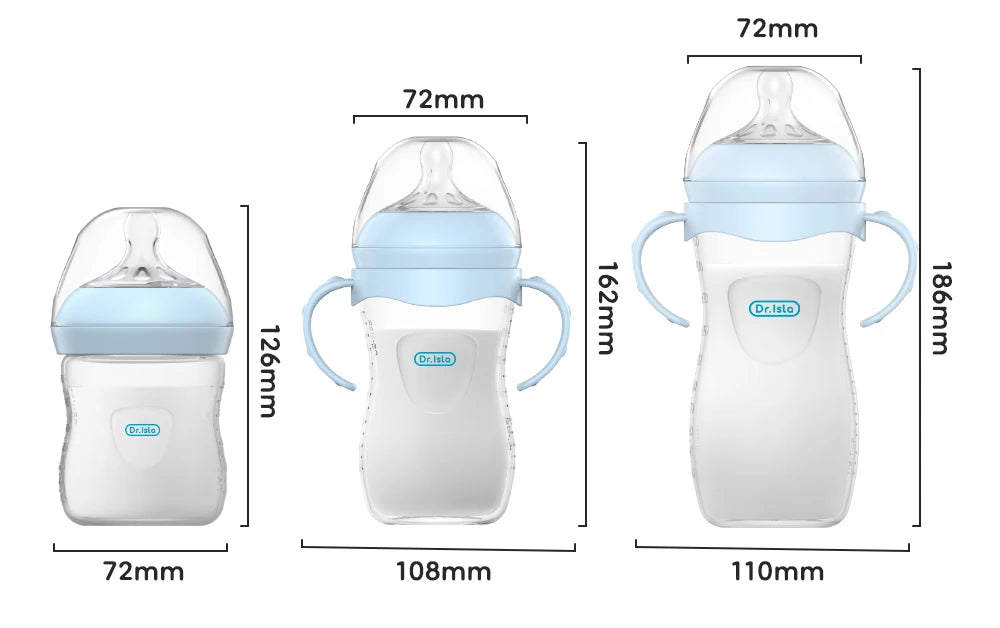 Baby Feeding Bottle (150/240/330ml) – BPA-Free Anti-Colic Bottle with Handles