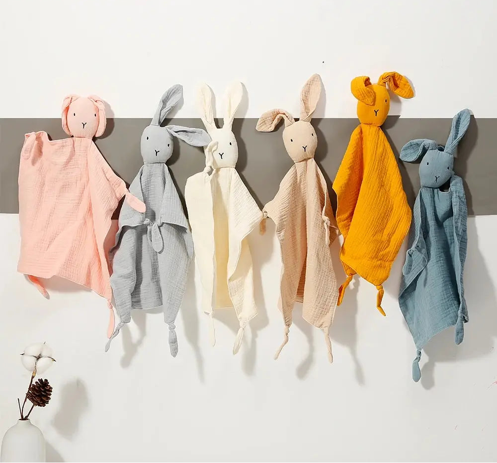 Cotton Muslin Baby Comforter – Soft Newborn Security Blanket & Cuddle Toy