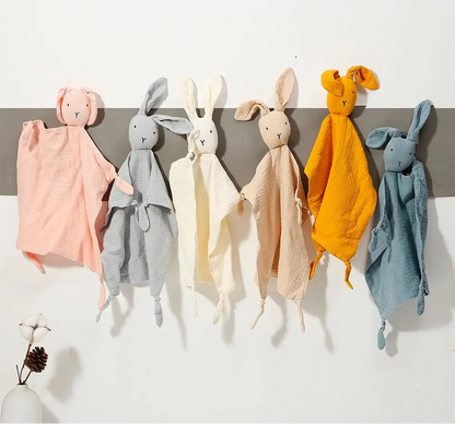 Cotton Muslin Baby Comforter – Soft Newborn Security Blanket & Cuddle Toy