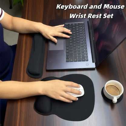 Ergonomic Keyboard Wrist Rest & Mouse Pad Set – 3-Piece Memory Foam Support Kit