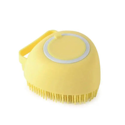 Soft Silicone Massage Brush for Dogs & Cats with Soap Dispenser
