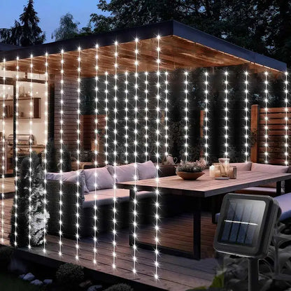 Solar LED Curtain Fairy Lights – Waterproof Outdoor String Lights for Garden & Home Décor