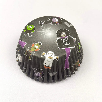 100-Pack Christmas & Halloween Cupcake Liners – Festive Paper Baking Cups