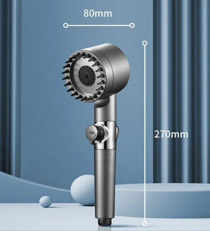 3-Mode High Pressure Shower Head with Built-In Filter & Massage