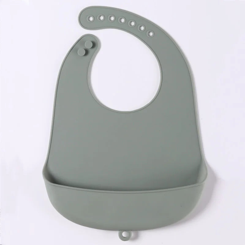 Silicone Baby Bib – Waterproof Food Catching Feeding Bib