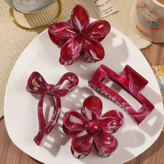 4-Piece Bow Hair Claw Clip Set