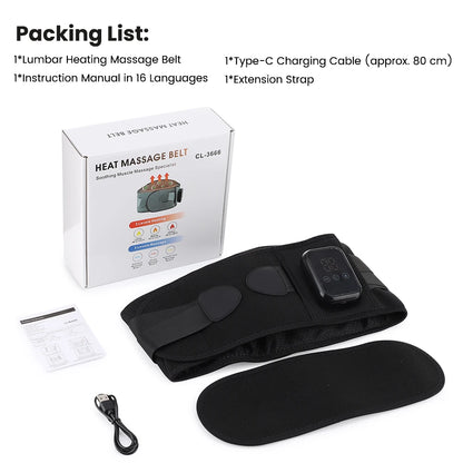 Electric Heating Waist Massager – Vibration Hot Compress Lumbar Support Belt