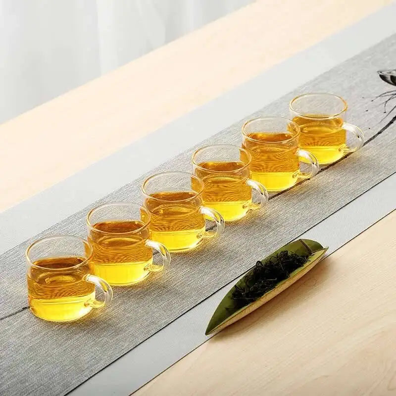 6-Piece Heat-Resistant Glass Tea Cup Set – 100ml Thickened Espresso & Coffee Cups