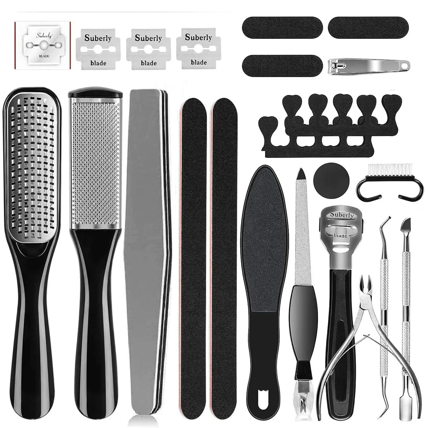 Professional Pedicure Tool Kit – 8, 15 or 23-Piece Stainless Steel Foot Care Set