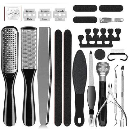 Professional Pedicure Tool Kit – 8, 15 or 23-Piece Stainless Steel Foot Care Set