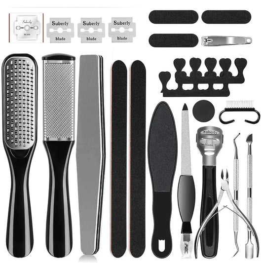 Professional Pedicure Tool Kit – 8, 15 or 23-Piece Stainless Steel Foot Care Set