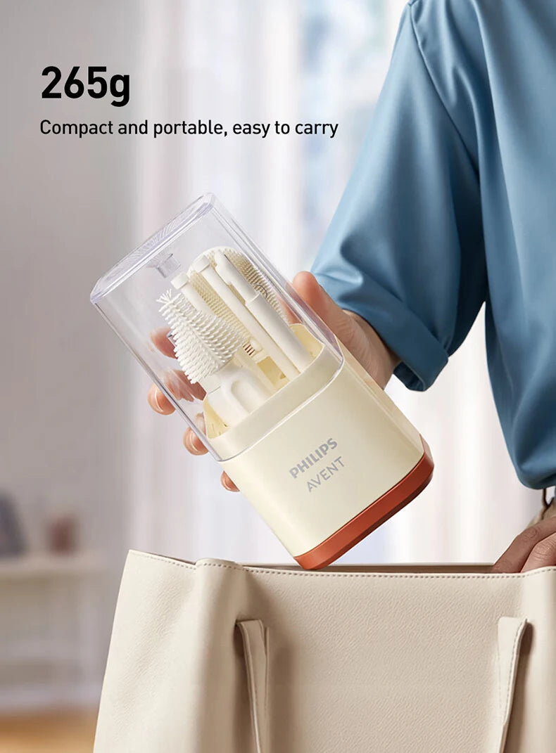 Baby Bottle Cleaning Set – Compatible with Avent Bottles (Brush, Drying Rack & Storage Kit)