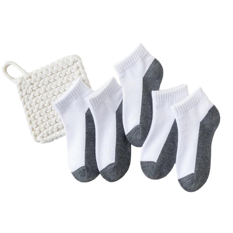 5 Pairs of Cotton Socks – For Boys & Girls (1–12 Years)