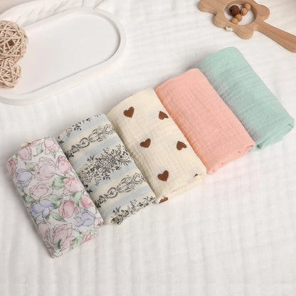 6-Layer Cotton Baby Washcloths – Soft Muslin Burp Cloths & Face Towels (3 or 5 Pack)