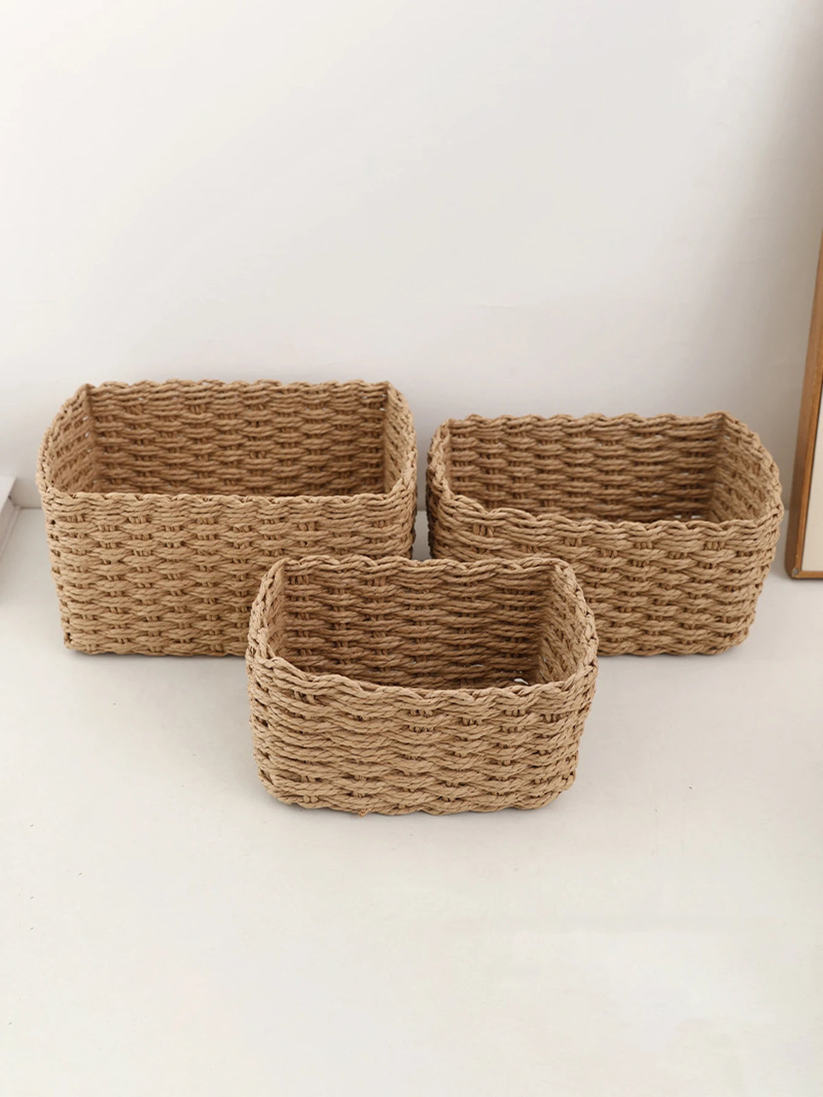 Handwoven Storage Basket – Decorative Home & Desktop Organiser for Cosmetics, Toys & Household Essentials