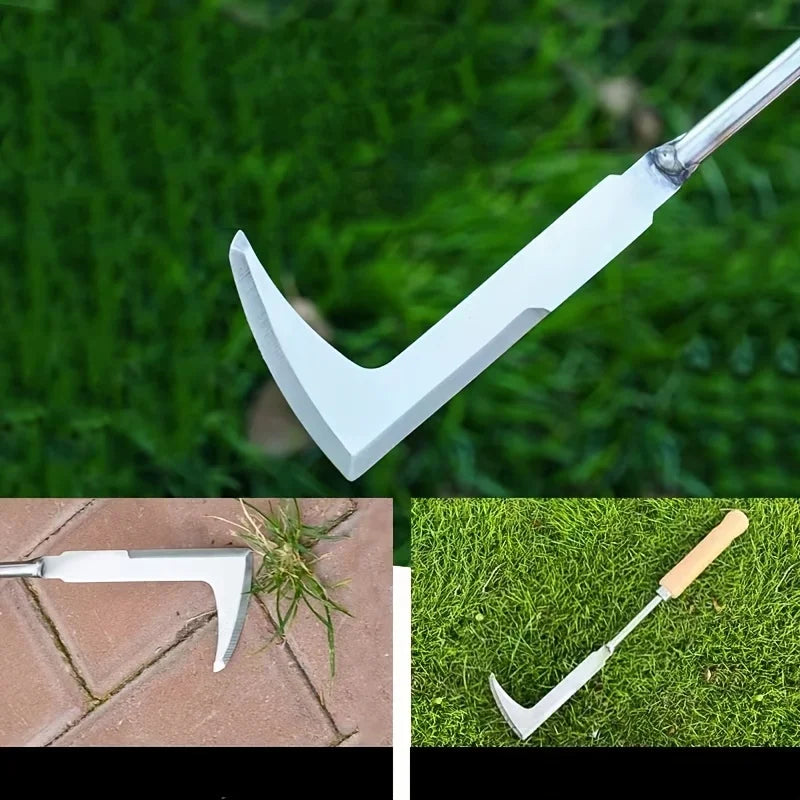 Stainless Steel Weeding Tool – L-Shaped Garden Weed Remover