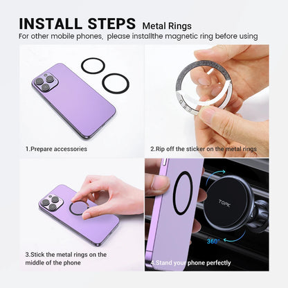 MagSafe Car Phone Holder Charger – 15W Wireless Air Vent Mount