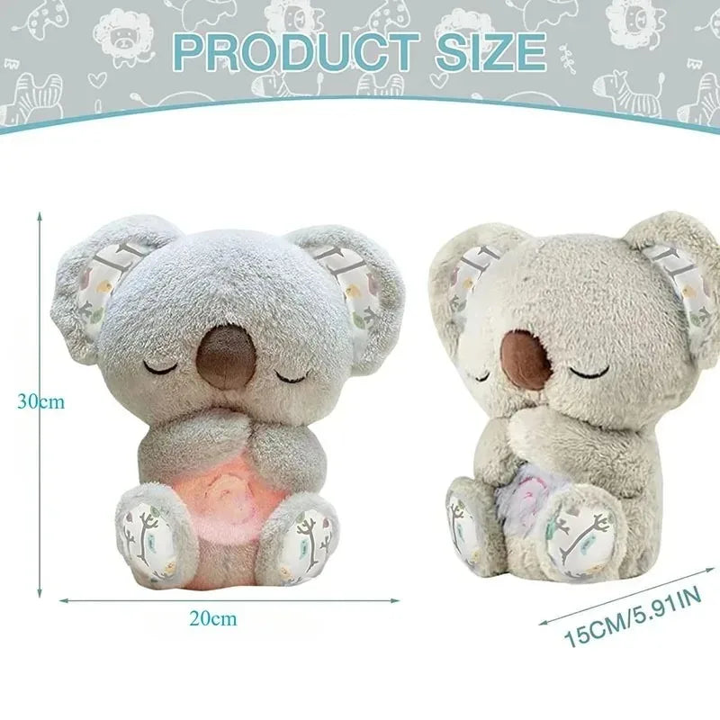 Breathing Koala Plush Sleep Aid – Soothing Night Light & Calming Sound Toy
