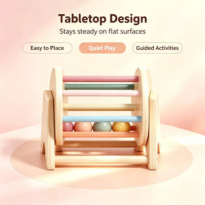 Montessori-Style Wooden Rolling Drum – Colourful Sensory & Coordination Toy