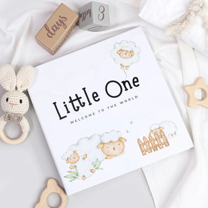 Linen Baby Memory Book – Baby Milestone Journal & Keepsake Album
