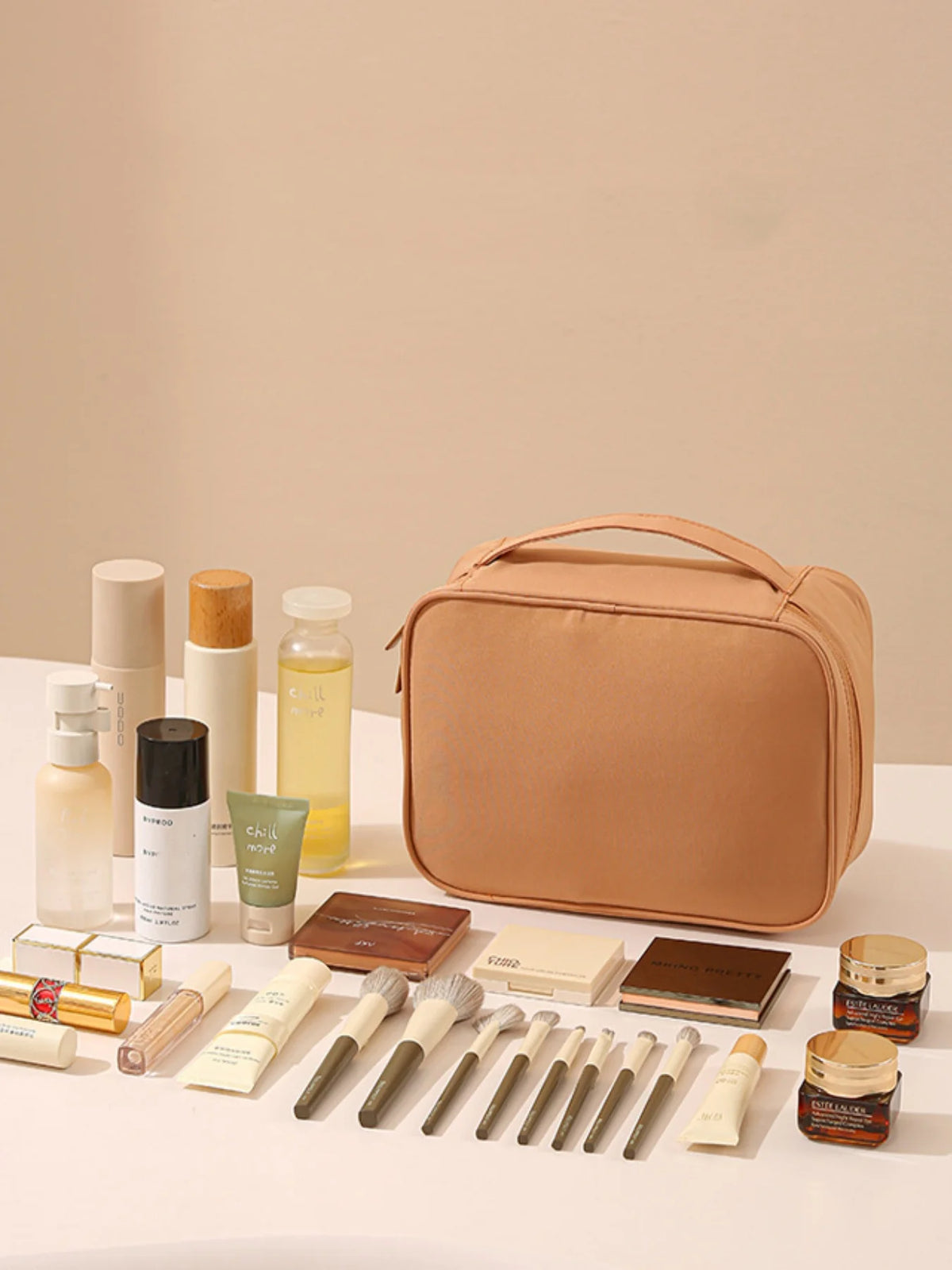 Travel Toiletry & Makeup Organiser Bag – Oxford Cloth Single or Double Layer Cosmetic Storage Case