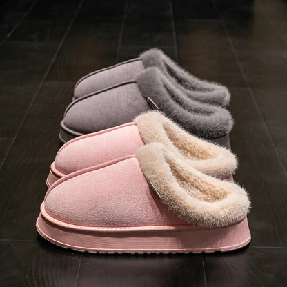 Fluffy Winter Slippers – Warm Fur-Lined Indoor Shoes with Thick Non-Slip Sole