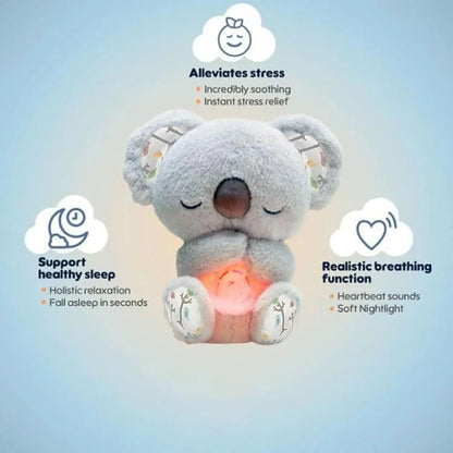 Breathing Koala Plush Sleep Aid – Soothing Night Light & Calming Sound Toy