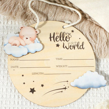 Hello World Starlit Sky Newborn Announcement Sign