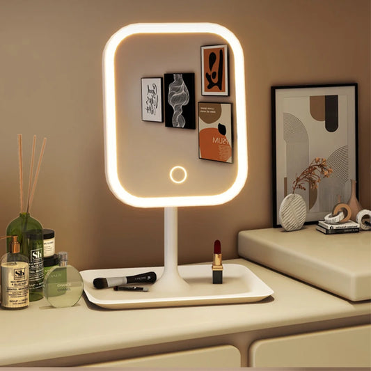 LED Makeup Vanity Mirror – 3 Colour Touch-Control Desktop Dressing Mirror