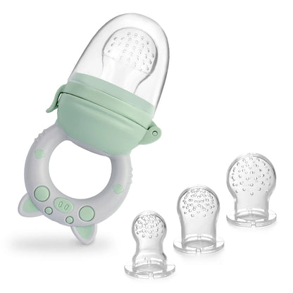 4-Pack Silicone Baby Fruit Feeder & Teether Set – Food Grade Feeding Pacifiers