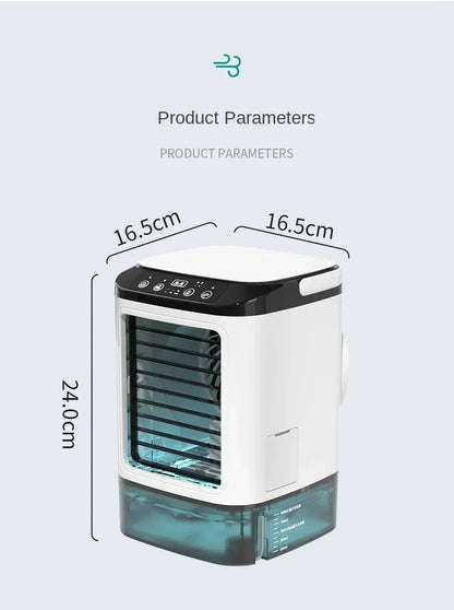Portable USB Mini Air Cooler – Quiet Desktop Cooling Fan with Humidifier & Mist Spray