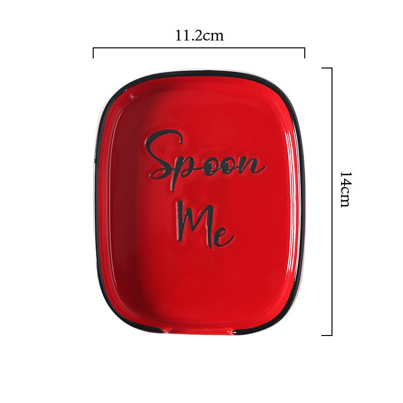 Ceramic Spoon Rest – Heat-Resistant Kitchen Utensil Holder for Stovetop & Countertop
